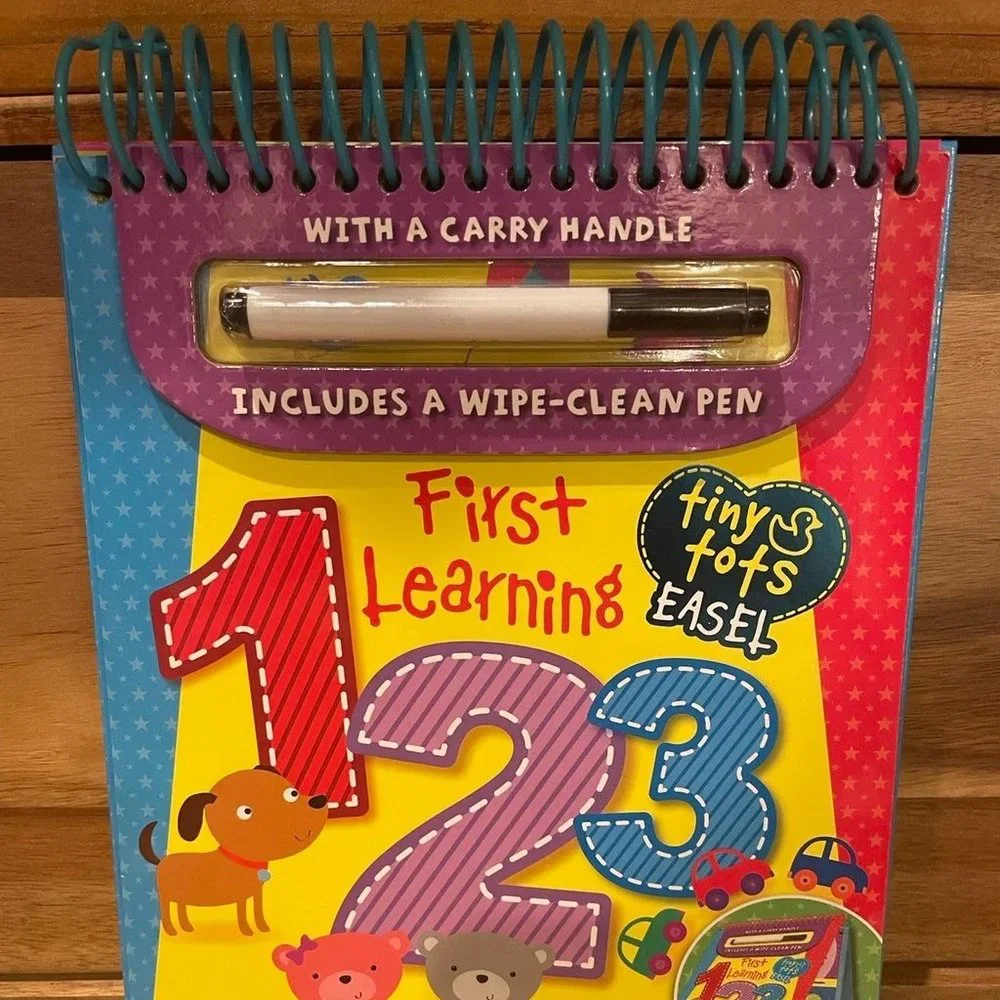 Kids Learning Toys Tiny Tots First Learning 123 Wipe Clean Easel Book